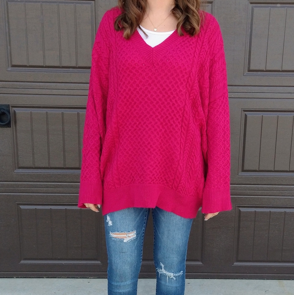 2/$30 By Egreis Hot Pink Sweater